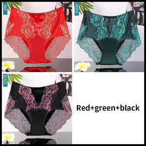 2021 men's satin Lace panties（3 pieces mixed）