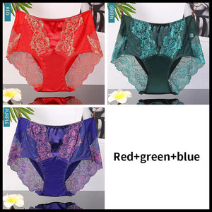 2021 men's satin Lace panties（3 pieces mixed）