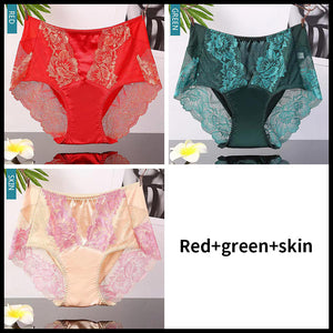 2021 men's satin Lace panties（3 pieces mixed）