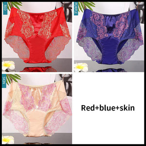 2021 men's satin Lace panties（3 pieces mixed）